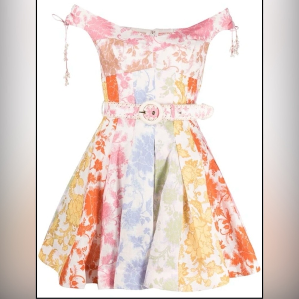 Zimmermann Postcard Spliced Mini Dress